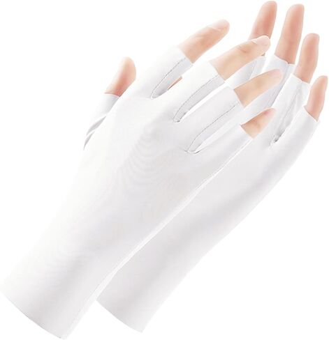 Women Sunscreen Gloves UV Gloves for Manicures Fingerless Ice Silk Gloves Summer Outdoor Activities in Saudi Arabia