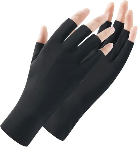 Women Sunscreen Gloves UV Gloves for Manicures Fingerless Ice Silk Gloves Summer Outdoor Activities in Saudi Arabia