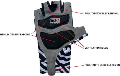 Aero Cycling Gloves, Padded Palm for Comfort, Half Finger Bike Gloves, Lightweight Gloves for Men and Women, White/Black in Saudi Arabia