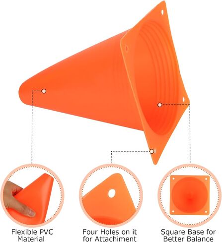 32 Pack Plastic Training Cones, 7 Inch Soccer Cones for Training, Agility Field Marker Plastic Cones for Soccer, Outdoor Indoor Activity (4 Colors) in Saudi Arabia