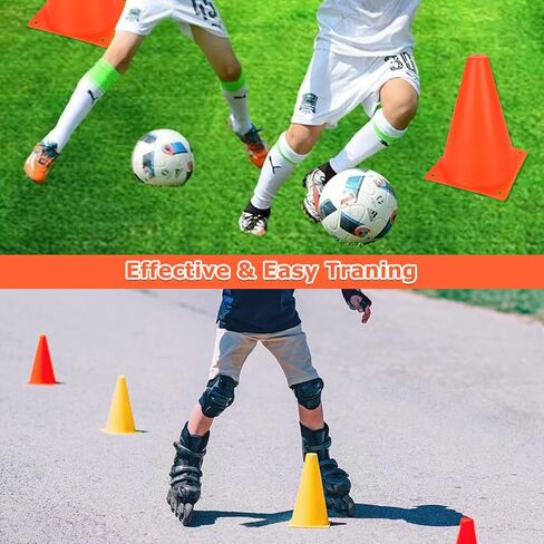 32 Pack Plastic Training Cones, 7 Inch Soccer Cones for Training, Agility Field Marker Plastic Cones for Soccer, Outdoor Indoor Activity (4 Colors) in Saudi Arabia
