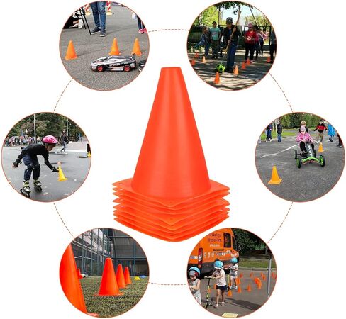 32 Pack Plastic Training Cones, 7 Inch Soccer Cones for Training, Agility Field Marker Plastic Cones for Soccer, Outdoor Indoor Activity (4 Colors) in Saudi Arabia