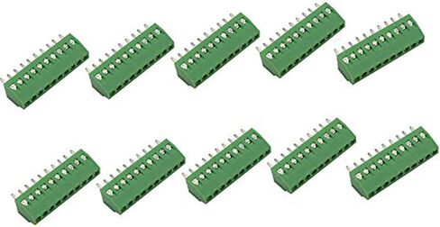 150V 6A 2.54mm Pitch 10 Pin PCB Mount Screw Type Terminal Block Connector, Pack of 10 in Saudi Arabia