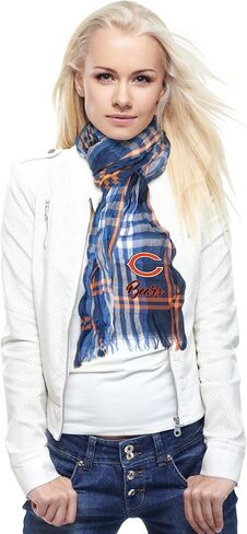وشاح Littlearth للجنسين من NFL Chicago Bears Plaid مجعد، لون الفريق، 70 × 25، 300658-BEAR-NVORN in Saudi Arabia