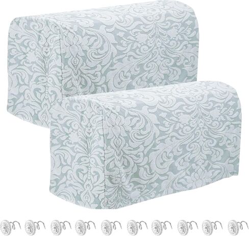 uxcell 2pcs Stretch Armrest Covers for Chairs and Sofas, Couch Arm Covers with Twist Pin, Non Slip Furniture Protector Armchair Slipcovers for Sofa Chair Recliner Light Grey in Saudi Arabia
