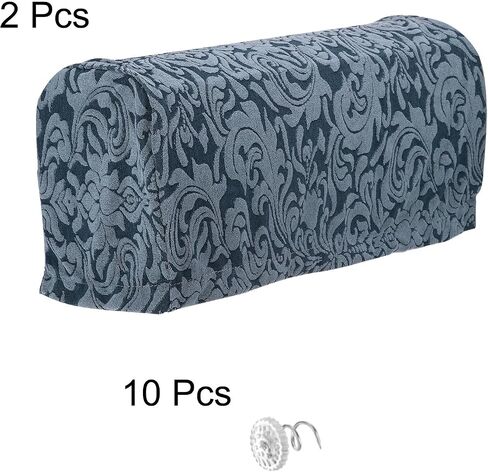 uxcell 2pcs Stretch Armrest Covers for Chairs and Sofas, Couch Arm Covers with Twist Pin, Non Slip Furniture Protector Armchair Slipcovers for Sofa Chair Recliner Light Grey in Saudi Arabia