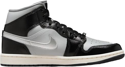 Jordan 1 Mid Women Black/Metallic Silver FB9892-002 12 in Saudi Arabia