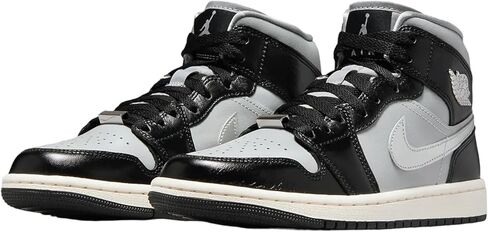 Jordan 1 Mid Women Black/Metallic Silver FB9892-002 12 in Saudi Arabia
