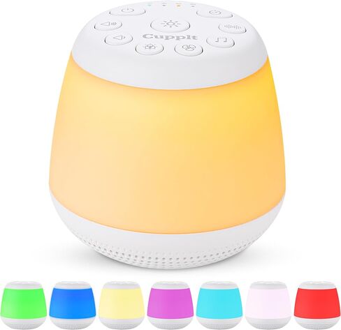 White Noise Machine Travel Friendly with 8 Adjustable Night Lights, Memory Function and Portable to Sleep with White Noise and 21 Calming Sounds for Adult and Baby in Saudi Arabia