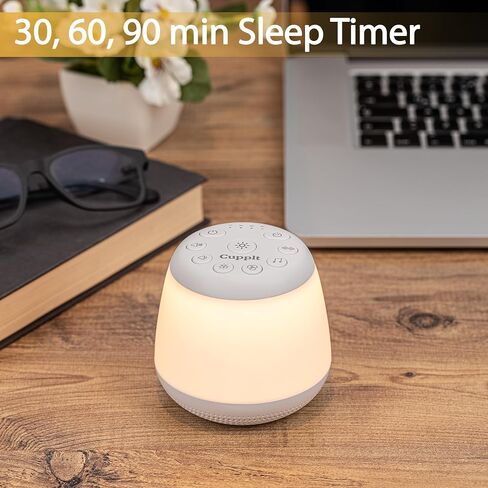 White Noise Machine Travel Friendly with 8 Adjustable Night Lights, Memory Function and Portable to Sleep with White Noise and 21 Calming Sounds for Adult and Baby in Saudi Arabia