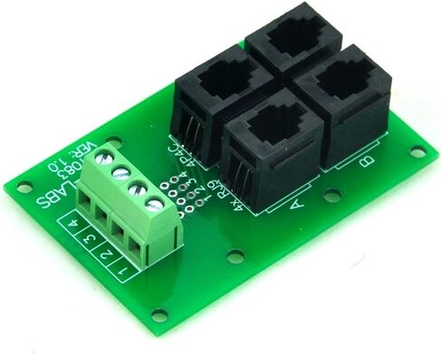 إلكترونيات-صالون RJ9 4P4C جاك 4-Way Buss Breakout Board، كتلة طرفية، موصل. in Kuwait