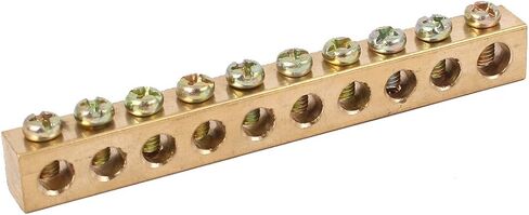 uxcell 7 Holes Electrical Distribution Wire Screw Terminal Ground Copper Neutral Bar in Saudi Arabia