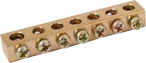 uxcell 7 Holes Electrical Distribution Wire Screw Terminal Ground Copper Neutral Bar in Saudi Arabia