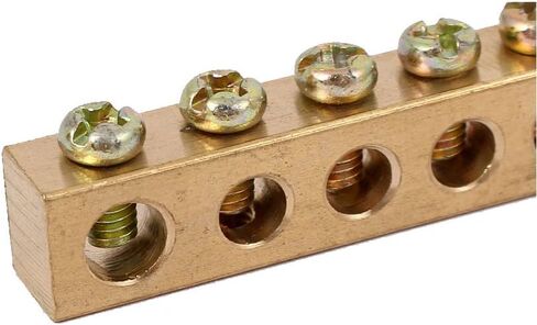 uxcell 7 Holes Electrical Distribution Wire Screw Terminal Ground Copper Neutral Bar in Saudi Arabia