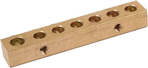 uxcell 7 Holes Electrical Distribution Wire Screw Terminal Ground Copper Neutral Bar in Saudi Arabia