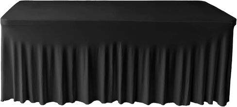 2 Pack 6ft Hunter Green Spandex Table Skirt Spandex Tablecloth Stretch Fitted Table Cover for 72Lx30Wx30H Inch Rectangular Table in Saudi Arabia