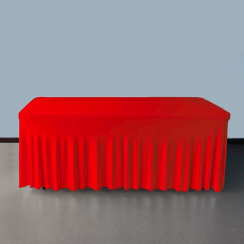 2 Pack 6ft Hunter Green Spandex Table Skirt Spandex Tablecloth Stretch Fitted Table Cover for 72Lx30Wx30H Inch Rectangular Table in Saudi Arabia