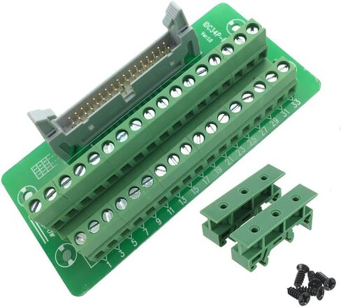 Sysly IDC34 2x17 دبابيس ذكر رأس لوحة القطع موصل كتلة المحطة مع أقدام تركيب السكك الحديدية DIN البسيطة in Saudi Arabia