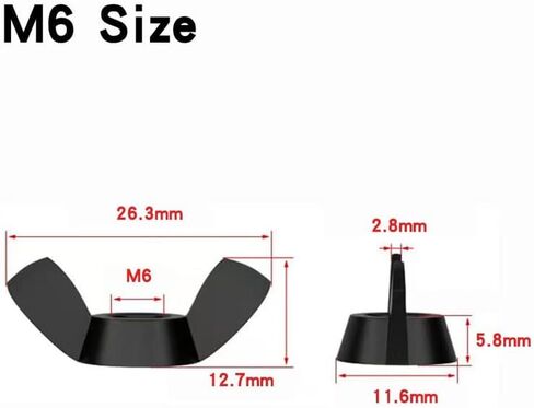 50 Pcs M8 Wing Nuts, Pitch 1.25mm, Black Nylon Hand Twist Tighten Butterfly Nut for DIY Tools Machinery Electronic Equipment in Saudi Arabia