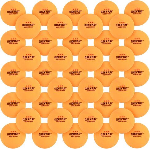Click N' Play 3-Star Ping-Pong Balls, 50 pcs | Table Tennis Balls Bulk, Beer Pong Balls, Plain Orange-Colored Ping Pong Ball | Professional Pingpong, Advanced Training, Tournament, Recreational Play in Kuwait