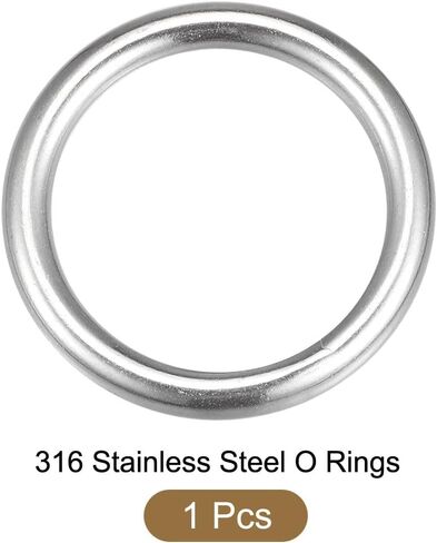 316 Stainless Steel O Rings (35x6mm) 1pcs, Welded Round Ring - for Ropes, Hanging Objects in Saudi Arabia
