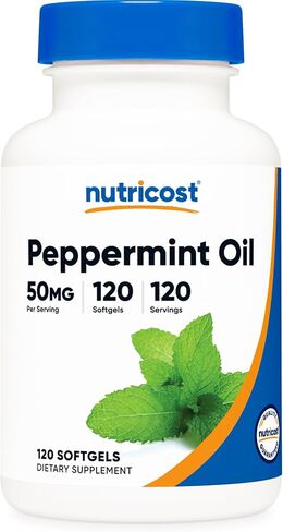 كبسولات هلامية بزيت النعناع من Nutricost (120 SFG) (50 مجم) - خالية من الغلوتين، تم اختبارها بواسطة طرف ثالث وخالية من الكائنات المعدلة وراثيًا in Saudi Arabia