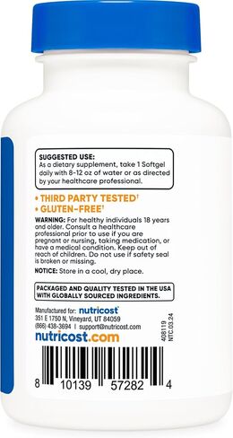 كبسولات هلامية بزيت النعناع من Nutricost (120 SFG) (50 مجم) - خالية من الغلوتين، تم اختبارها بواسطة طرف ثالث وخالية من الكائنات المعدلة وراثيًا in Saudi Arabia