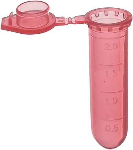 MUHWA 2ml Microcentrifuge Tubes, 500pcs Graduated Micro Test Tubes with Snap Cap, Rounded Microtube Sample Vial for Laboratory(Clear Red) in Saudi Arabia