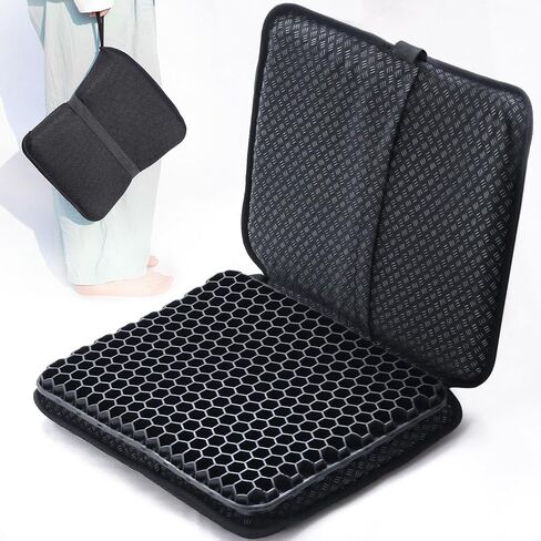 Travel Gel Seat Cushion for Airplane Seats, Foldable Waterproof Portable Seat Pad for Stadium Seat, Bleacher Seats, Kayaking, Flights, Camping, Egg Gel Pads, Ergonomic Seat Cushion[20.5*12in] in Saudi Arabia