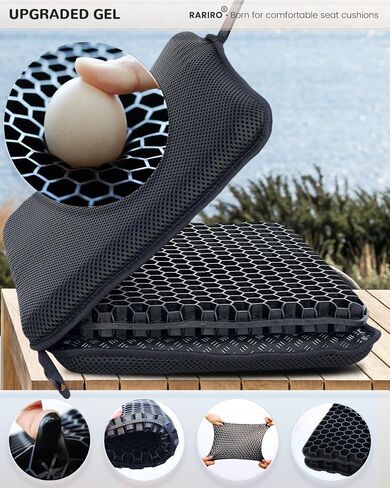 Travel Gel Seat Cushion for Airplane Seats, Foldable Waterproof Portable Seat Pad for Stadium Seat, Bleacher Seats, Kayaking, Flights, Camping, Egg Gel Pads, Ergonomic Seat Cushion[20.5*12in] in Saudi Arabia