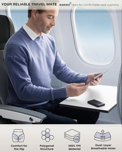 Travel Gel Seat Cushion for Airplane Seats, Foldable Waterproof Portable Seat Pad for Stadium Seat, Bleacher Seats, Kayaking, Flights, Camping, Egg Gel Pads, Ergonomic Seat Cushion[20.5*12in] in Saudi Arabia