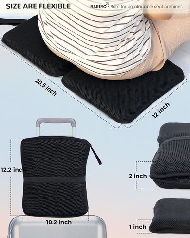 Travel Gel Seat Cushion for Airplane Seats, Foldable Waterproof Portable Seat Pad for Stadium Seat, Bleacher Seats, Kayaking, Flights, Camping, Egg Gel Pads, Ergonomic Seat Cushion[20.5*12in] in Saudi Arabia
