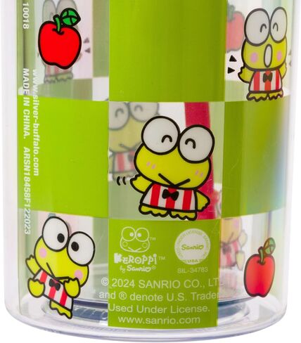 Silver Buffalo Sanrio Hello Kitty and Friends Keroppi Green Checkered Plastic Cold Cup with Lid and Straw, 20 Ounces in Saudi Arabia