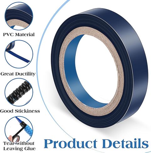 3pcs Grip Tape for Handles,Tennis Grips Overgrip,Anti Slip Pickleball Grip Tape,Tennis Wrap Grip Tape for Badminton,Black Blue White in Saudi Arabia