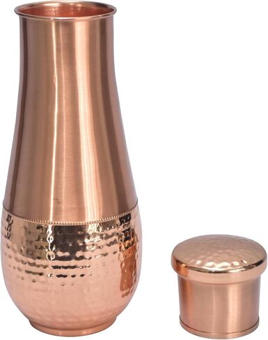 BA Tolip Handcrafted Copper Jars - Capacity ≈50 OZ - Handcrafted Ayurvedic Vessels - Refreshing Hydrated feature- 100% Pure Copper - Bedroom Jars (Cherry) in Saudi Arabia