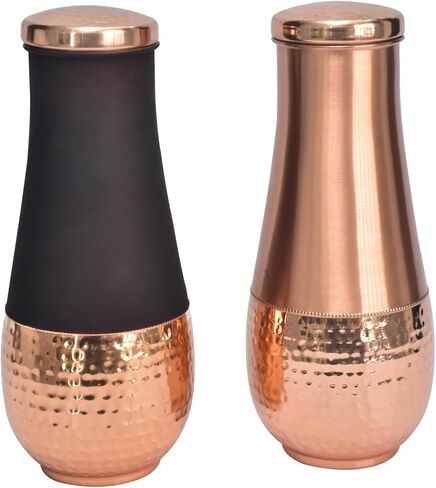 BA Tolip Handcrafted Copper Jars - Capacity ≈50 OZ - Handcrafted Ayurvedic Vessels - Refreshing Hydrated feature- 100% Pure Copper - Bedroom Jars (Cherry) in Saudi Arabia