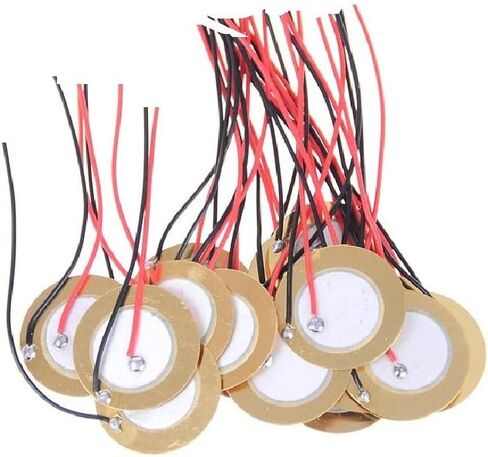 10PCS 15MM/20MM Piezo Elements Sounder Sensor Trigger Drum Disc 6.5KHZ + wire copper (15MM) in Saudi Arabia
