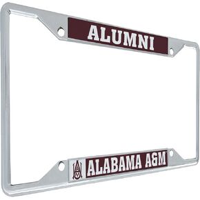 Desert Cactus Alabama A&M University License Plate Frame Bulldogs AAMU Metal Car Tag Holder for Front or Back of Car Officially Licensed (Alumni)