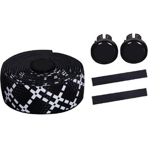 2 Rolls Silica Gel Bike Handlebar Tapes Wrap with Bar Plugs for Road Mountain Bicycle Cycling