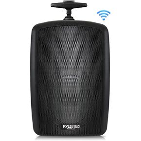Pyle Wireless Portable PA Speaker System - 360W Bluetooth Compatible Battery Powered Rechargeable Outdoor DJ Sound Speaker Microphone Set with MP3 USB SD FM Radio RCA 1/4" Mic in Wheels PPHP8MBA.5