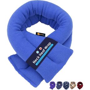 SunnyBay Microwave Heating Pad, Microwavable Heated Neck and Shoulder Wrap, Hands-Free Weighted Moist Hot or Cool Pack, Soft Fleece Cover and Flaxseed Filling, 26 Inch Length, Navy