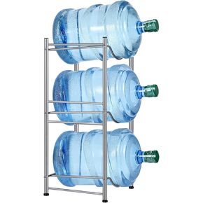 MOOACE 5-Tier Water Jug Rack, 5 Gallon Detachable Water Bottle Holder Organizer Storage Rack, Silver