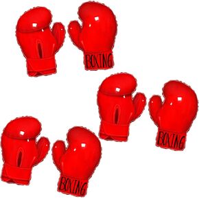 6pcs Boxing Gloves Balloons for Boxing, Kick-Boxing, Fighting, Wrestling Party Decorations.Sport Boxer Mylar Balloons Birthday Party Decoration Supplies