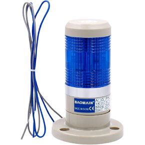 Baomain Warning Continuous Light 24V DC Industrial Blue LED Signal Tower Lamp LTP-502T