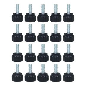 20PCS M4x10mm Carbon Steel Thread Knurled Wing Screw Plastic Thumbscrews Black Round Fastening Screw for Electrical and Mechanical Application and Furniture