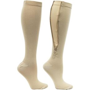 Zipper Compression Socks for Men & Women, 15-20 mmHg Closed Toe Knee High Compression Stocking,Suit for Running,Nurse