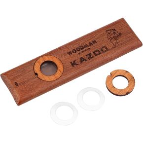 Kazoo Instrument,Wooden Kazoos Guitar Ukulele Vintage Guitar Partner Easy To Learn Musical Instruments Wooden Kazoo With Box Kazoo