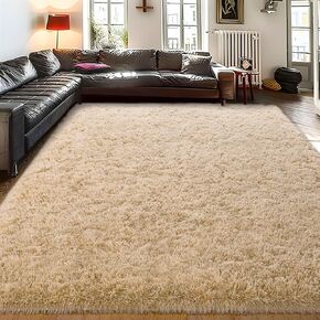 Soft Shag Rugs for Bedroom, 4x6 Purple Fluffy Shaggy Rugs for Living Room Nursery, Luxury Modern Plush Carpet Girls Boys Kids Room Dorm Indoor Home Decor, Upgrade Non-slip