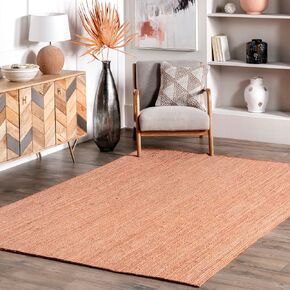 nuLOOM 2x3 Rigo Jute Hand Woven Area Rug, Black, Solid Farmhouse Design, Natural Fiber, For Bedroom, Living Room, Dining Room, Hallway, Office, Kitchen, Entryway