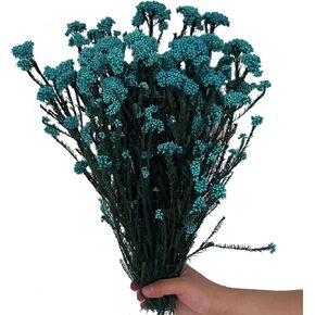 17 Inches Natural Dried Millet Flower Bouquet for Decor, 22-25 Stems Home and Wedding Decoration (Blue)